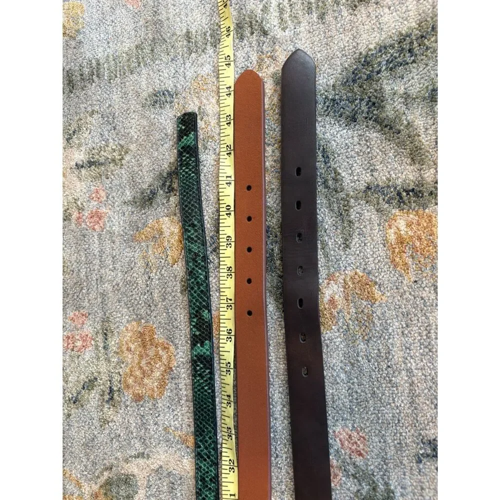 Banana Republic and Talbots Size Large Lot of 3 Synthetic Leather Belts
